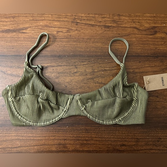 Thrills Alba Ribbed Underwire Bralette Bikini Top - Picture 2 of 4